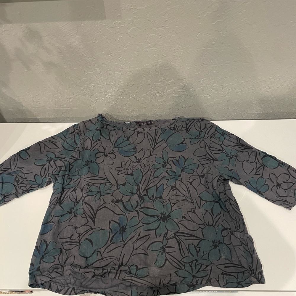 Flower Print Cut Loose Long Sleeve